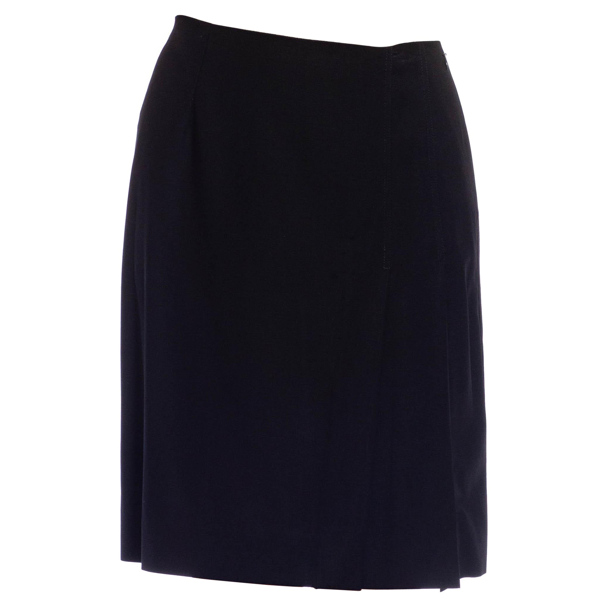 1990S DOLCE and GABBANA Black Wool Crepe Skirt For Sale at 1stDibs