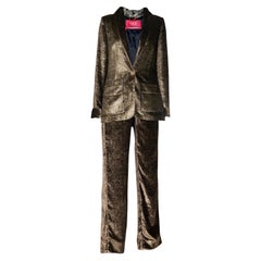 NEW F.R.S For Restless Sleepers FRS Metallic Silk Velvet Evening Tuxedo Suit L