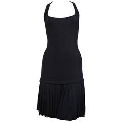 1990's AZZEDINE ALAIA black knit dress with pleated skirt 7