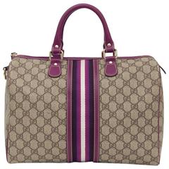 Gucci GG Plus Monogram Web Medium Joy Boston with purple details