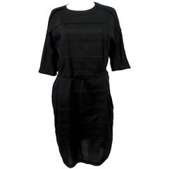 Jil Sander Black Light Weight Cotton Dress c. 2012