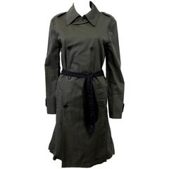 Coming Soon by Yohji Yamamoto Green Belted Trenchcoat 