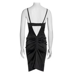 Dolce & Gabbana black stretch satin evening dress, fw 1998