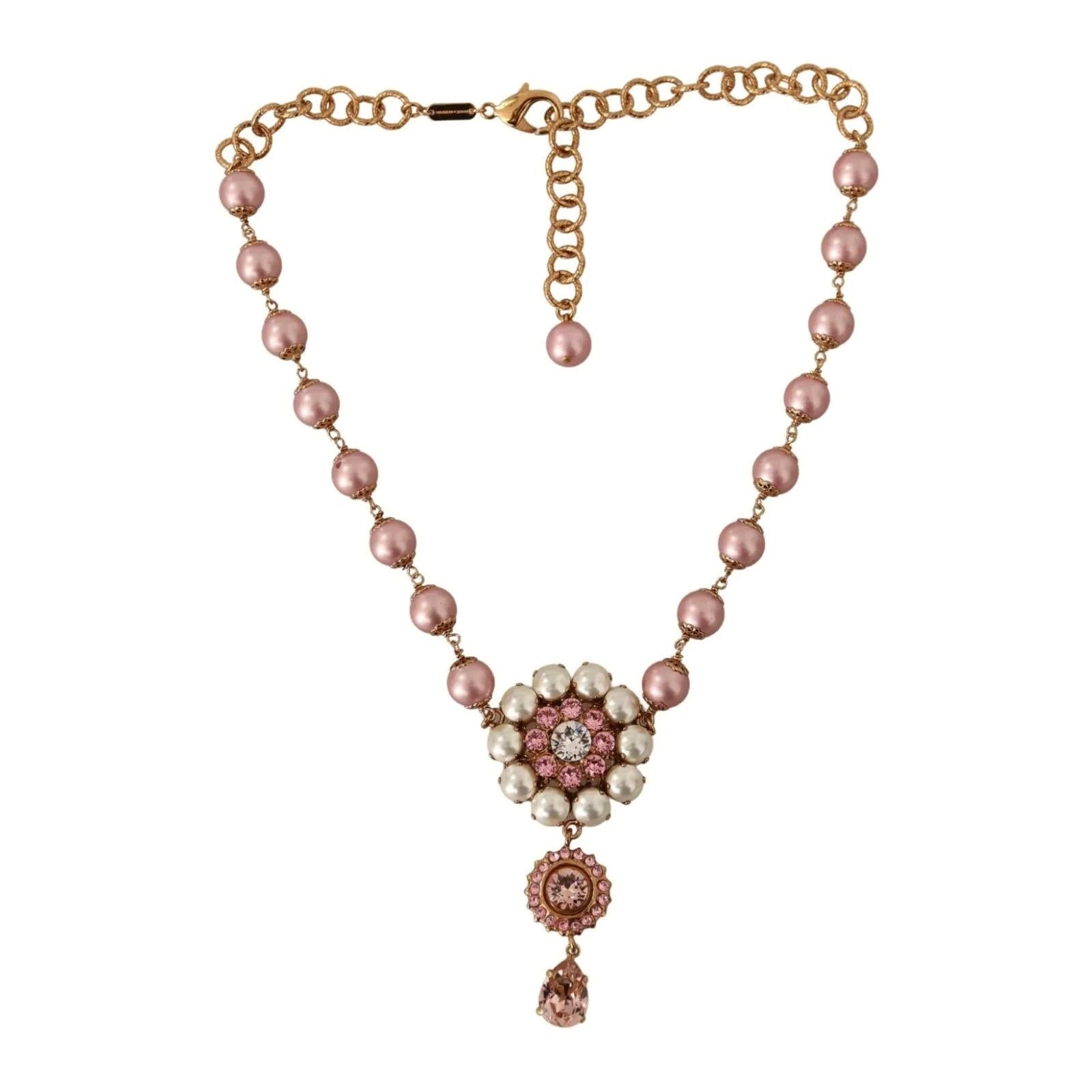Dolce & Gabbana massive charm pink and gold necklace  For Sale