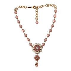 Dolce & Gabbana massive charm pink and gold necklace 