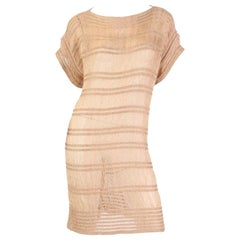 2000S MISSONI Camel & Gold Wool Blend Knit Tunic Dress With Lurex