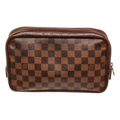 Louis Vuitton Brown Damier Canvas Toiletry Pouch Cosmetic Bag