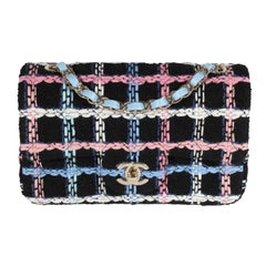 Borsa Chanel Navy Sparkle Tweed Classic Mini Rectangular Flap