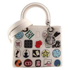 Christian Dior Lady Dior Bag Patch Embellished Leather Medium