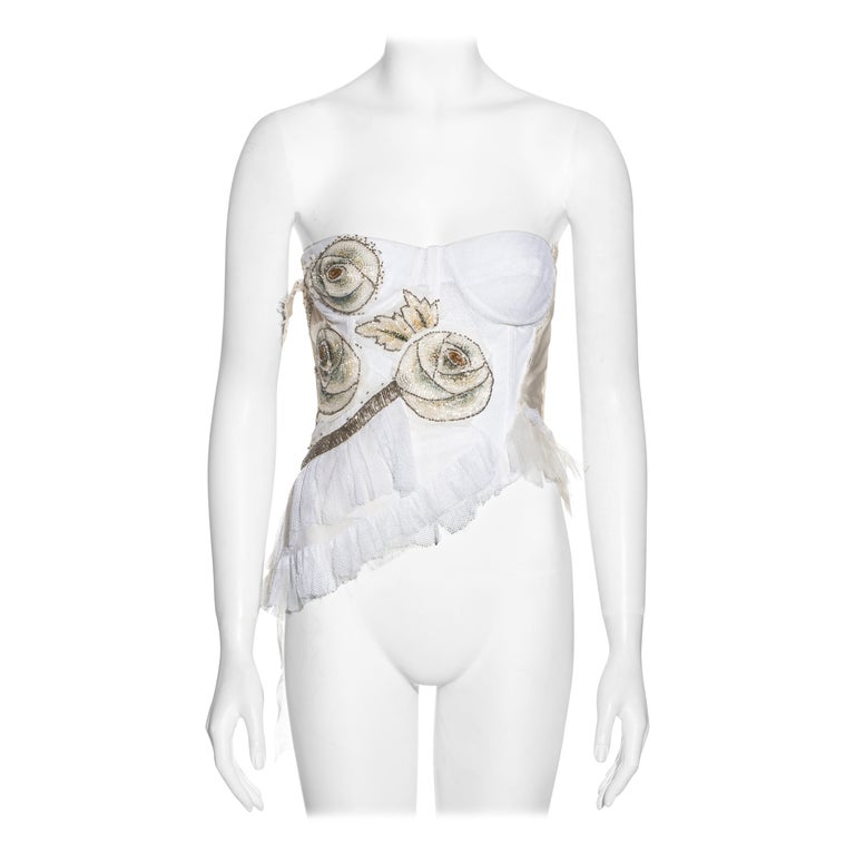 Christian Dior by John Galliano silk and tulle embellished corset, ss 2001 For Sale