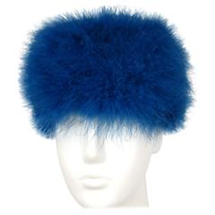 Vintage Givenchy 1960s Blue feathered hat 7