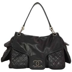 Chanel Black Caviar Rue Cambon Multi-Pocket Shoulder Bag SHW