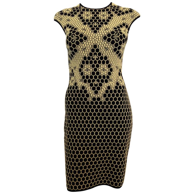 Alexander McQueen Yellow and Black Beehive Dress at 1stDibs | beehive ...