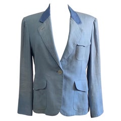 Hermes vintage linen light blue jacket