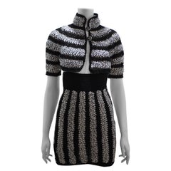 Chanel black and white jacket skirt suit