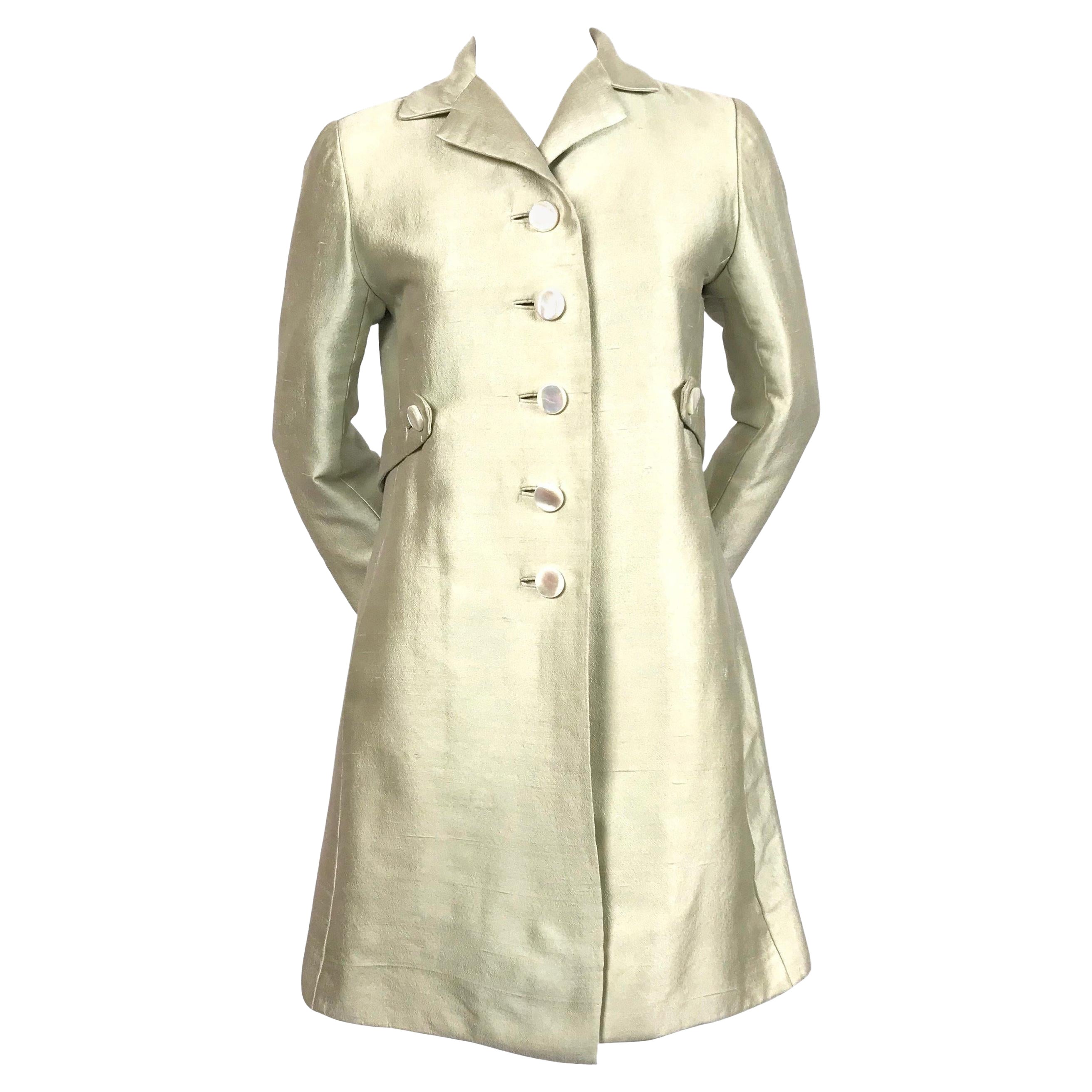 EISA BALENCIAGA Manteau haute couture A-line menthe des années 1960 en vente