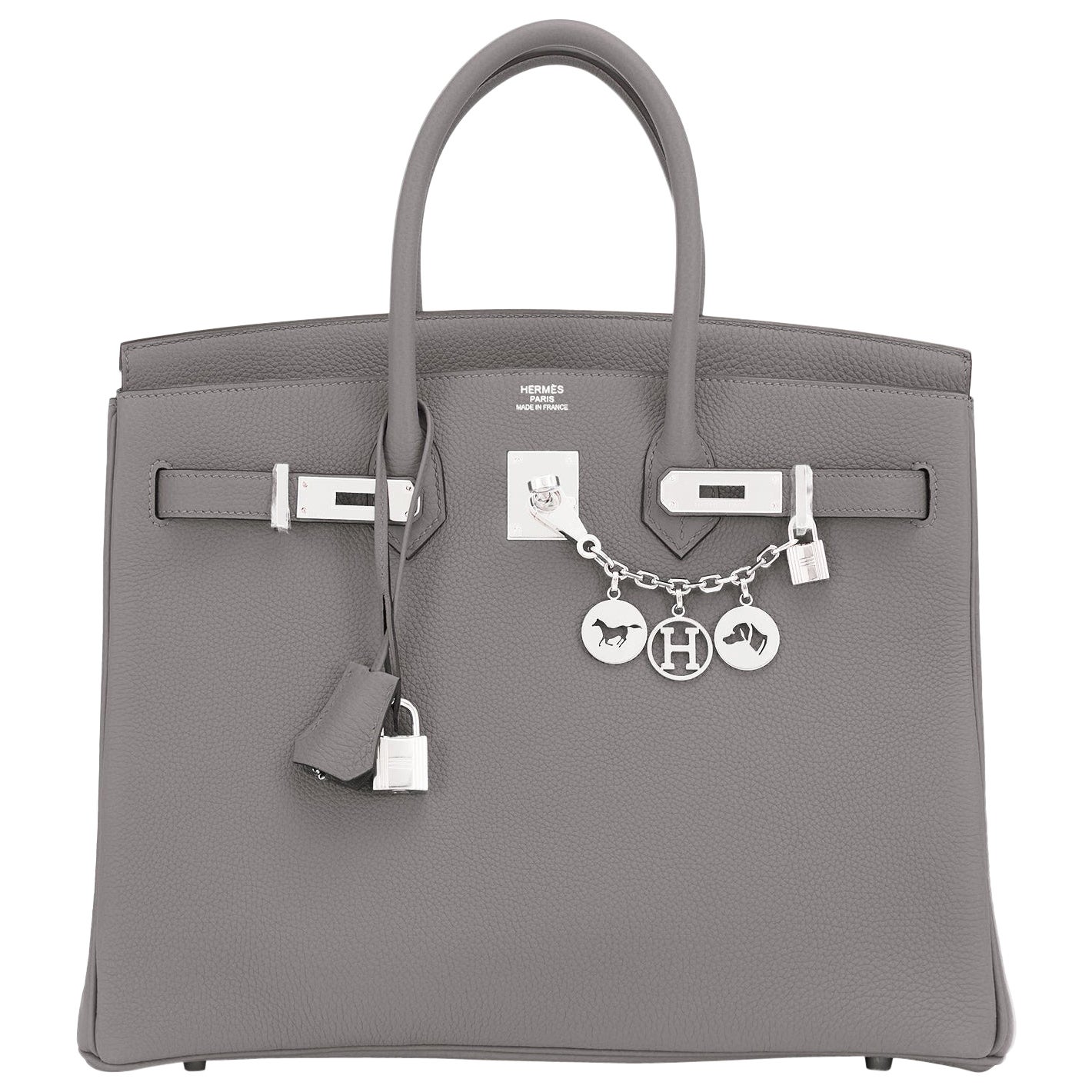 Hermes Birkin 35cm Gris Meyer Togo Grey Palladium Hardware Bag U Stamp, 2022