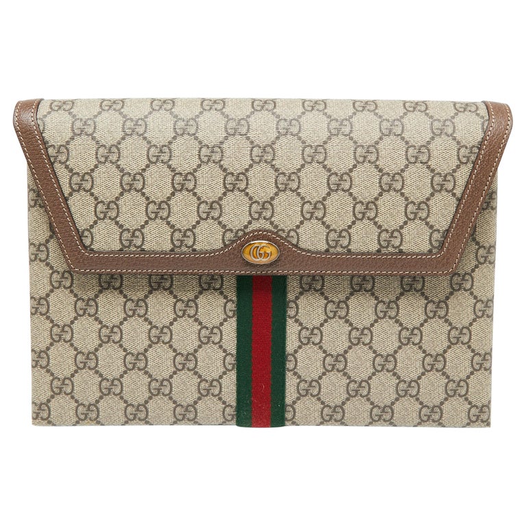 Gucci Vintage Gucci GG Supreme Coated Canvas Clutch Bag 1950s-60s