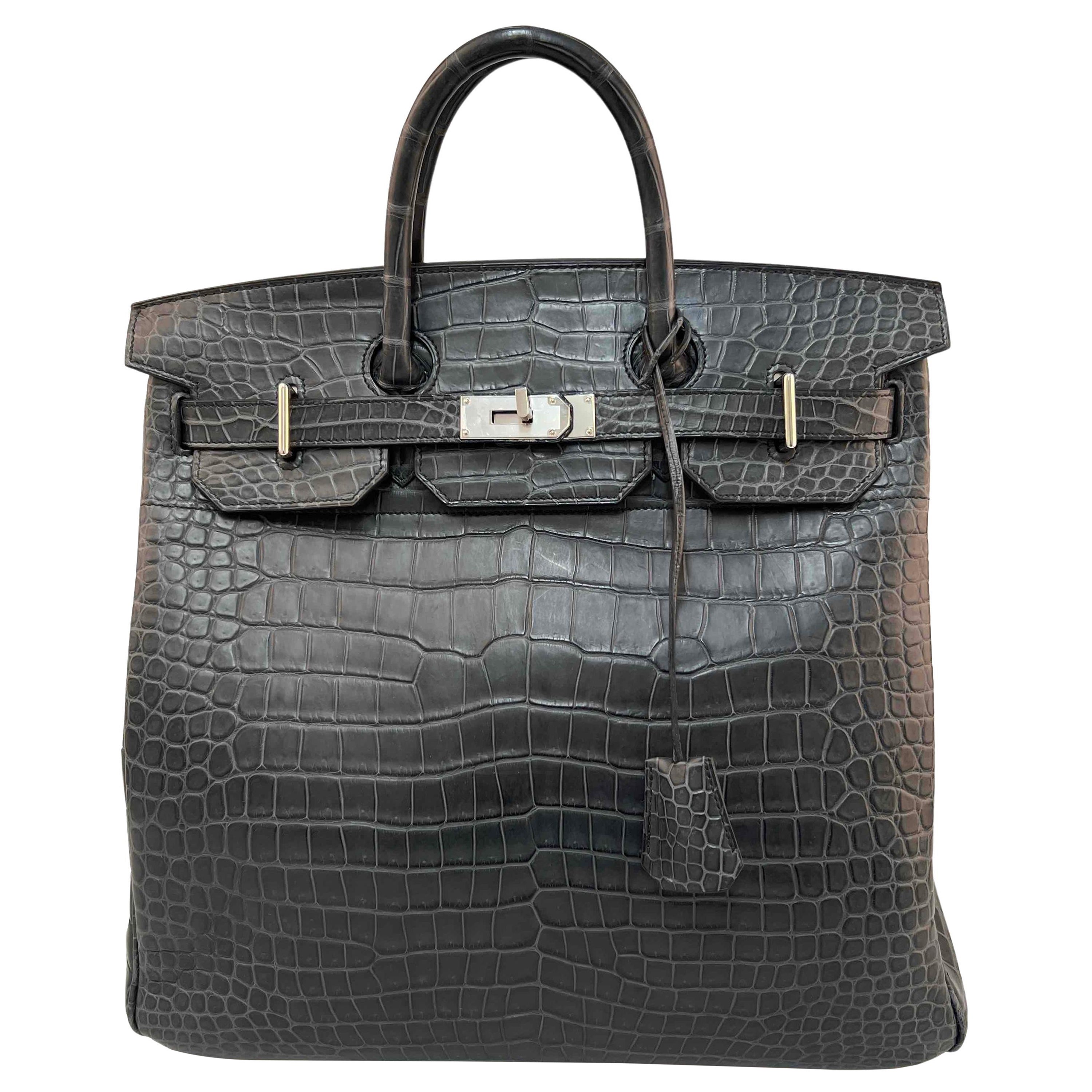 Hermes Hac 40 crocodile graphite en vente