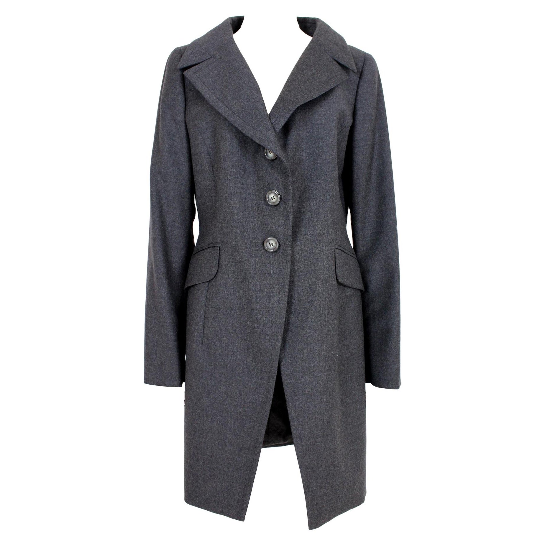Gianfranco Ferrè Gray Wool Coat For Sale at 1stDibs