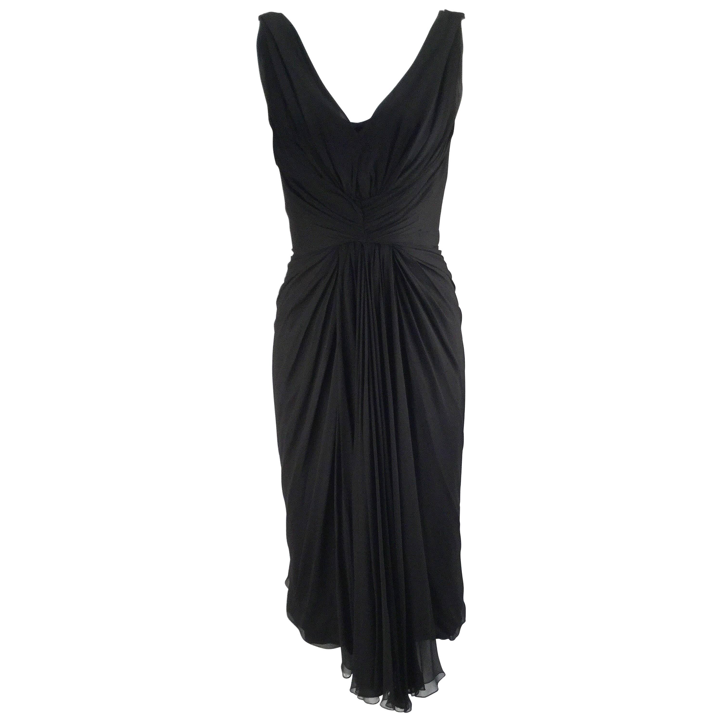 1960s Jobere Black Silk Cocktail Dress  For Sale