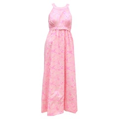Lilly Pulitzer Pink Snail Print Halter Maxi Dress, 1960's