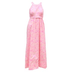 Lilly Pulitzer Rosa Neckholder-Maxikleid mit Schneckendruck, 1960er Jahre