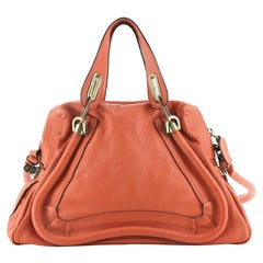 Chloe Paraty Top Handle Bag Leather Medium Orange