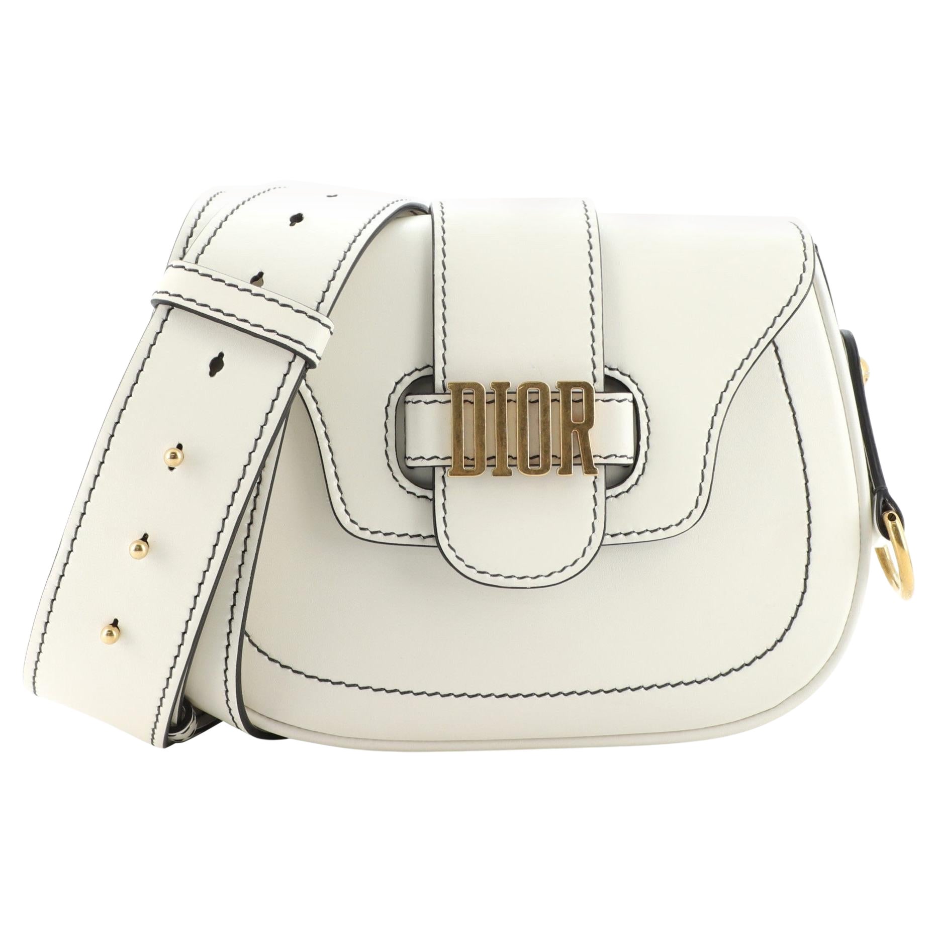 Christian Dior Lady Dior Mini Beige Crocodile Champagne Hardware with