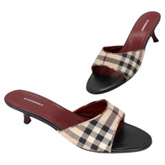 Burberry Novacheck 37 Kitty Heels Monogram Pumps BB-S06013P-0009