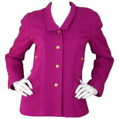 Chanel Fuchsia Wool Jacket sz 42 