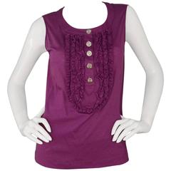 Chanel Purple Cotton Sleeveless Top sz 44 7
