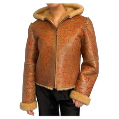 Azzedine Alaia Pattern Shearling Leather Jacket