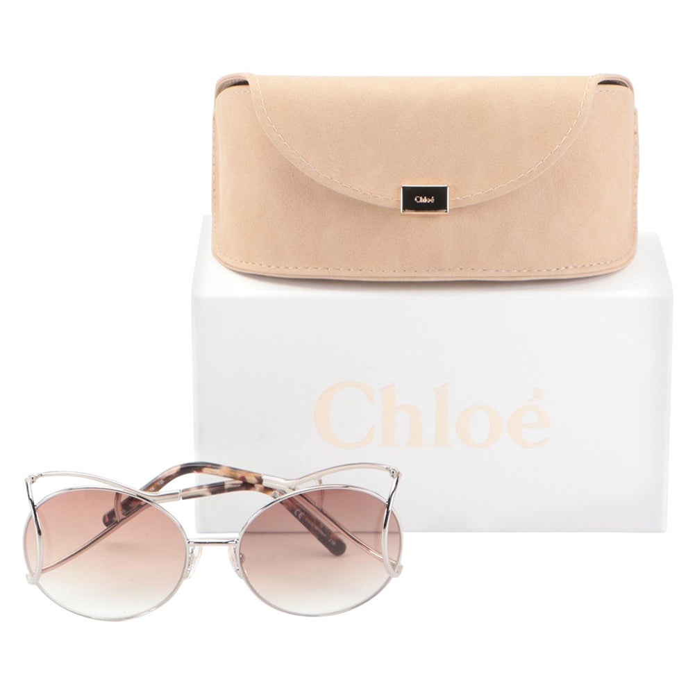 Chloe Cream and Smoked Lucite with Double Arm Sunglasses For Sale at