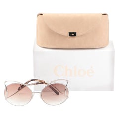 New Chloe Silver Sunglasses With Case & Box