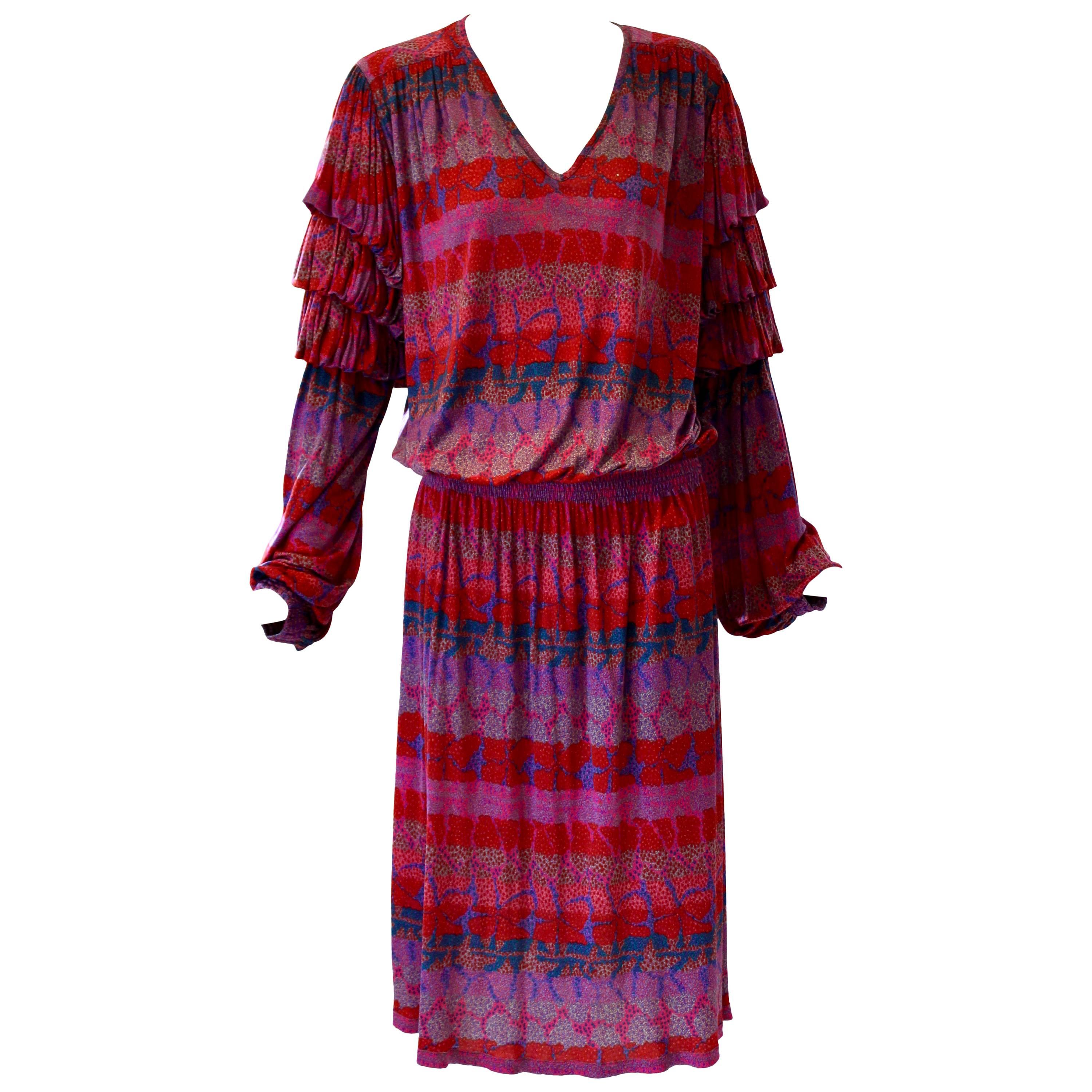 Vibrant Missoni Silk Jersey Dress For Sale
