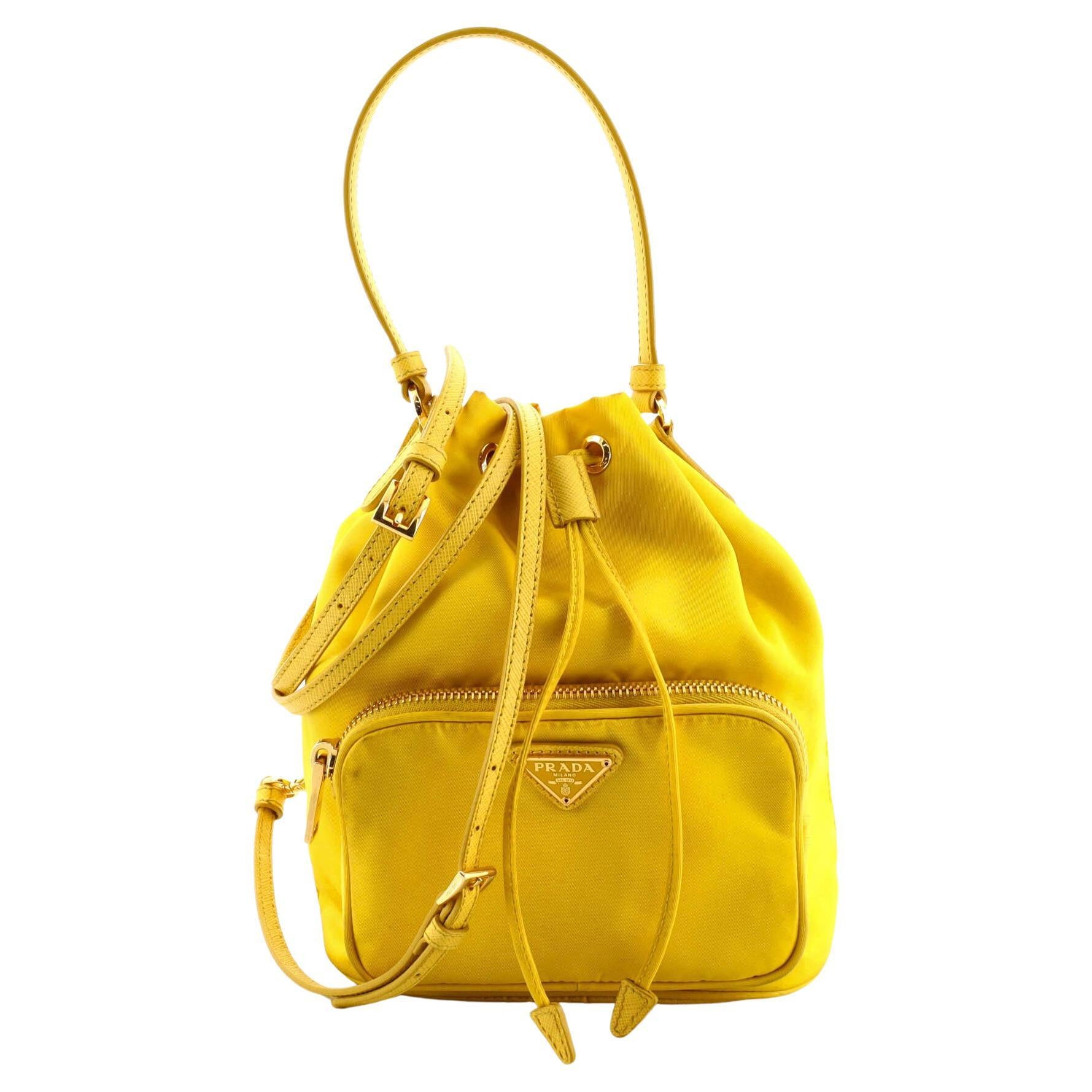 Prada Drawstring Bucket Bag Tessuto Small at 1stDibs