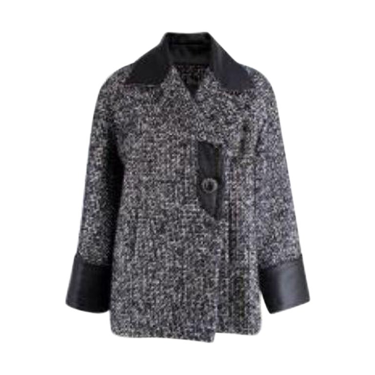 Black Tweed Chanel Jacket - 81 For Sale on 1stDibs | blue tweed suit, grey  tweed suit, tweed 3 piece suit