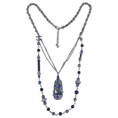 Chanel 10A Shanghai Collection Blue Enamel Necklace