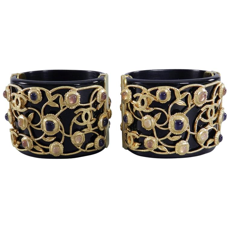 Chanel 11A Byzantine Collection Double Cuff Bracelet Set at 1stDibs