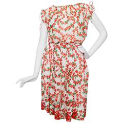 1970s Dior Floral Cotton Day Dress