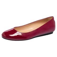 Tod's Magenta Patent Leather Round Toe Ballet Flats Size 40