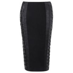 ALEXANDER McQUEEN A/W 2005 "Man Who Knew Too Much" Black Lace-up Pencil Skirt 
