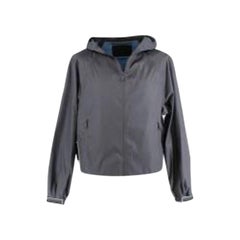 Grey nylon hooded jacket