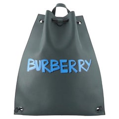 Burberry Graffiti Drawstring Backpack Printed Leather