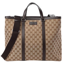 Gucci Große Joy Micro GG Guccissima Tragetasche aus Segeltuch in Beige und Braun