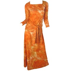 Lanvin Tie Dye Top Skirt and Belt, 1970s