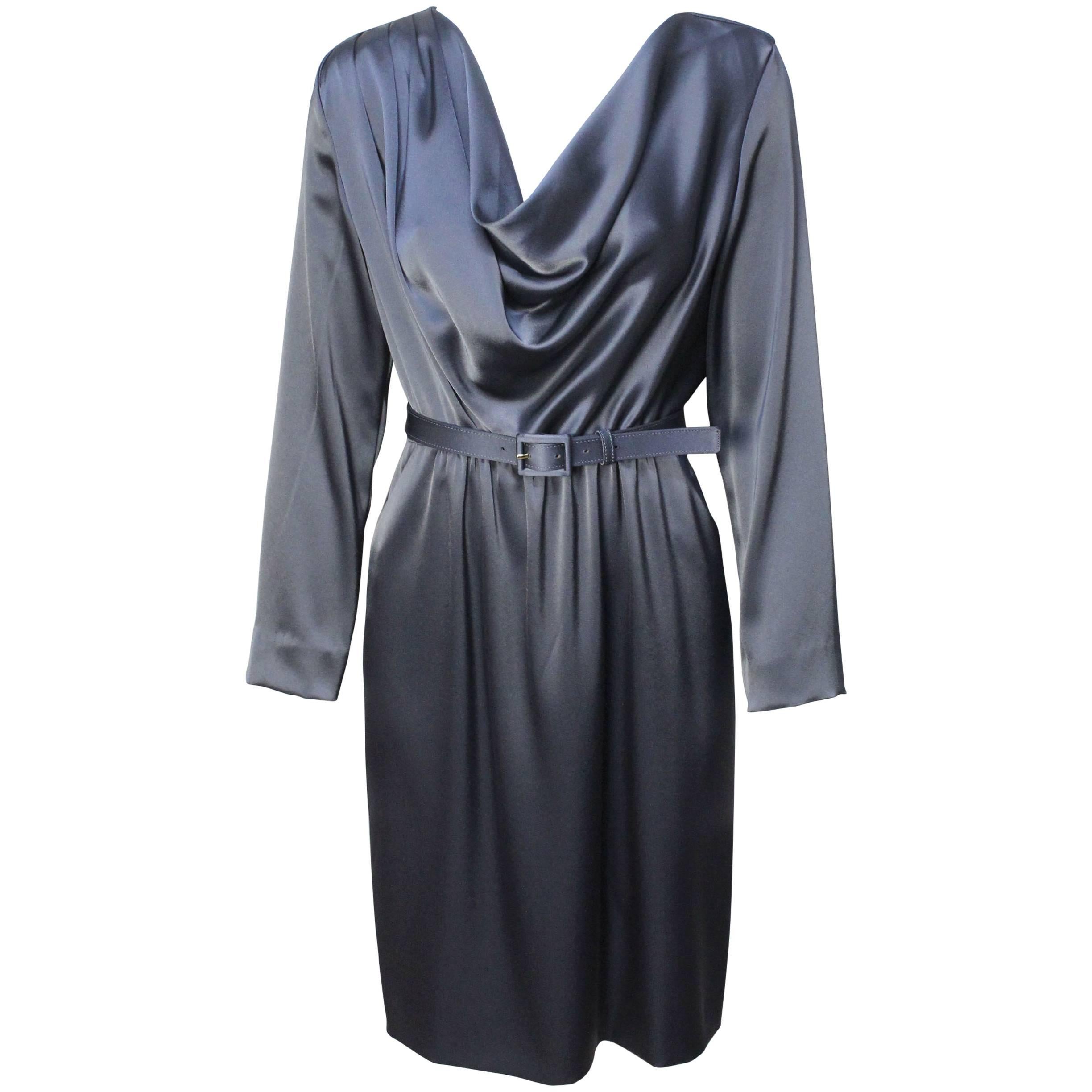 St. John Elegant Pewter Grey Dress For Sale