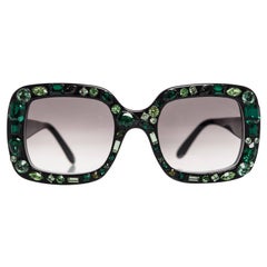 Lanvin Alber Elbaz Emerald Jeweled Sunglasses, 2009
