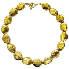 Ralph Lauren Gold-Tone Pebble Choker Necklace